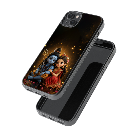 Little Mahadev & Parvati Premium Glass Case