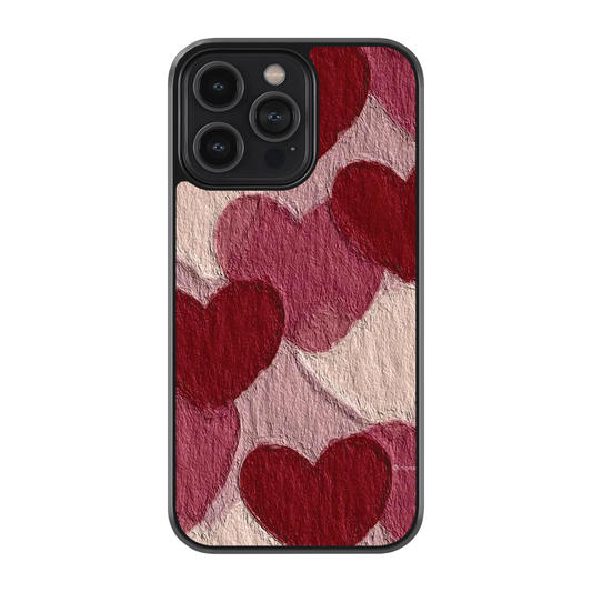 Crimson Hearts Premium Glass Phone Case