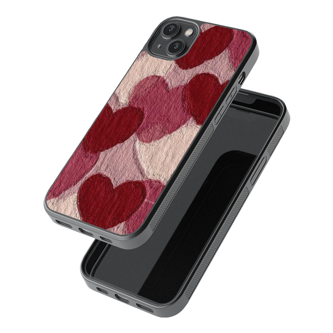 Crimson Hearts Premium Glass Phone Case