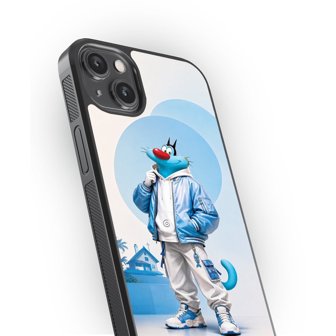 Oggy Street Style Premium Glass Phone Case