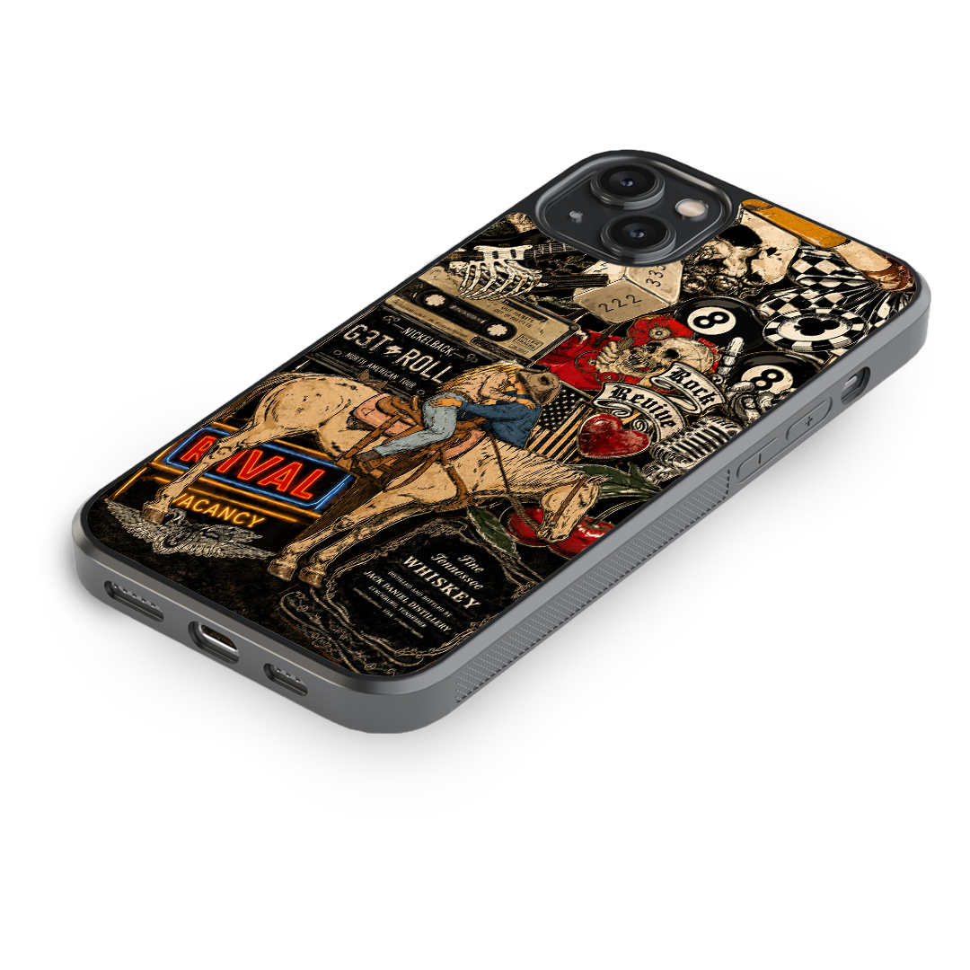 Outlaw Collage Premium Glass Phone Case