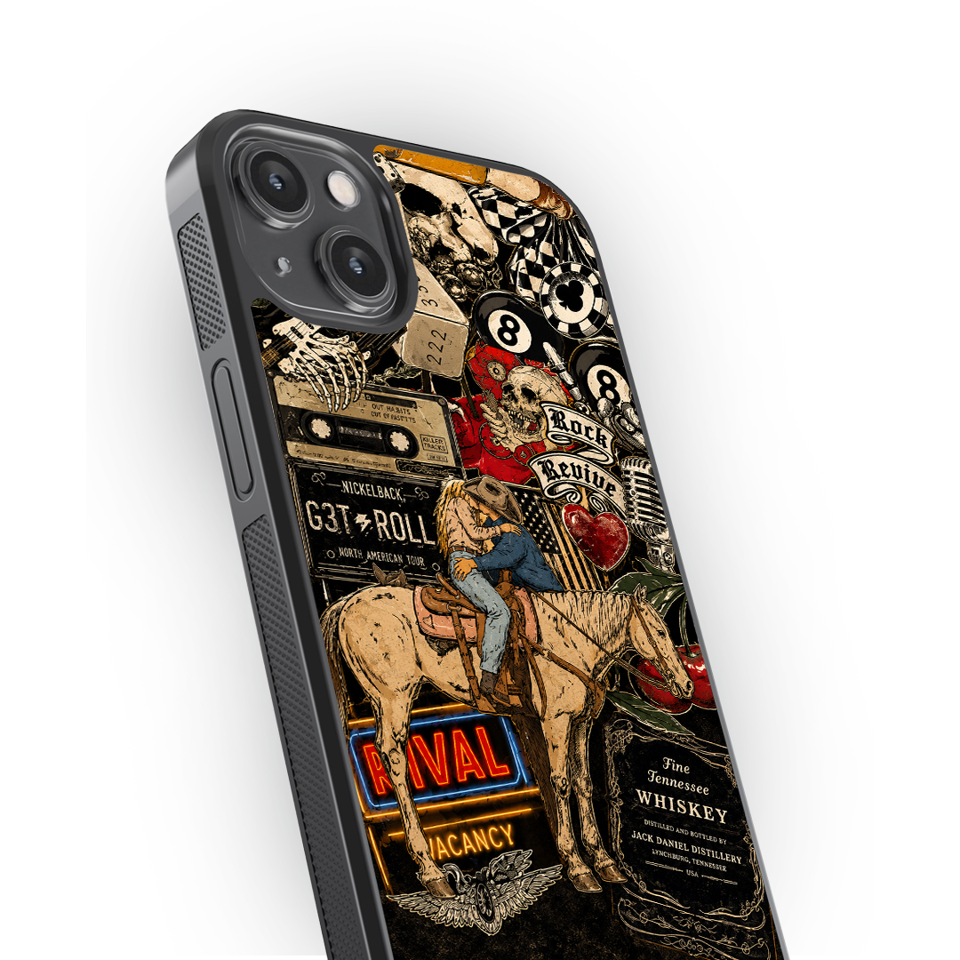 Outlaw Collage Premium Glass Phone Case