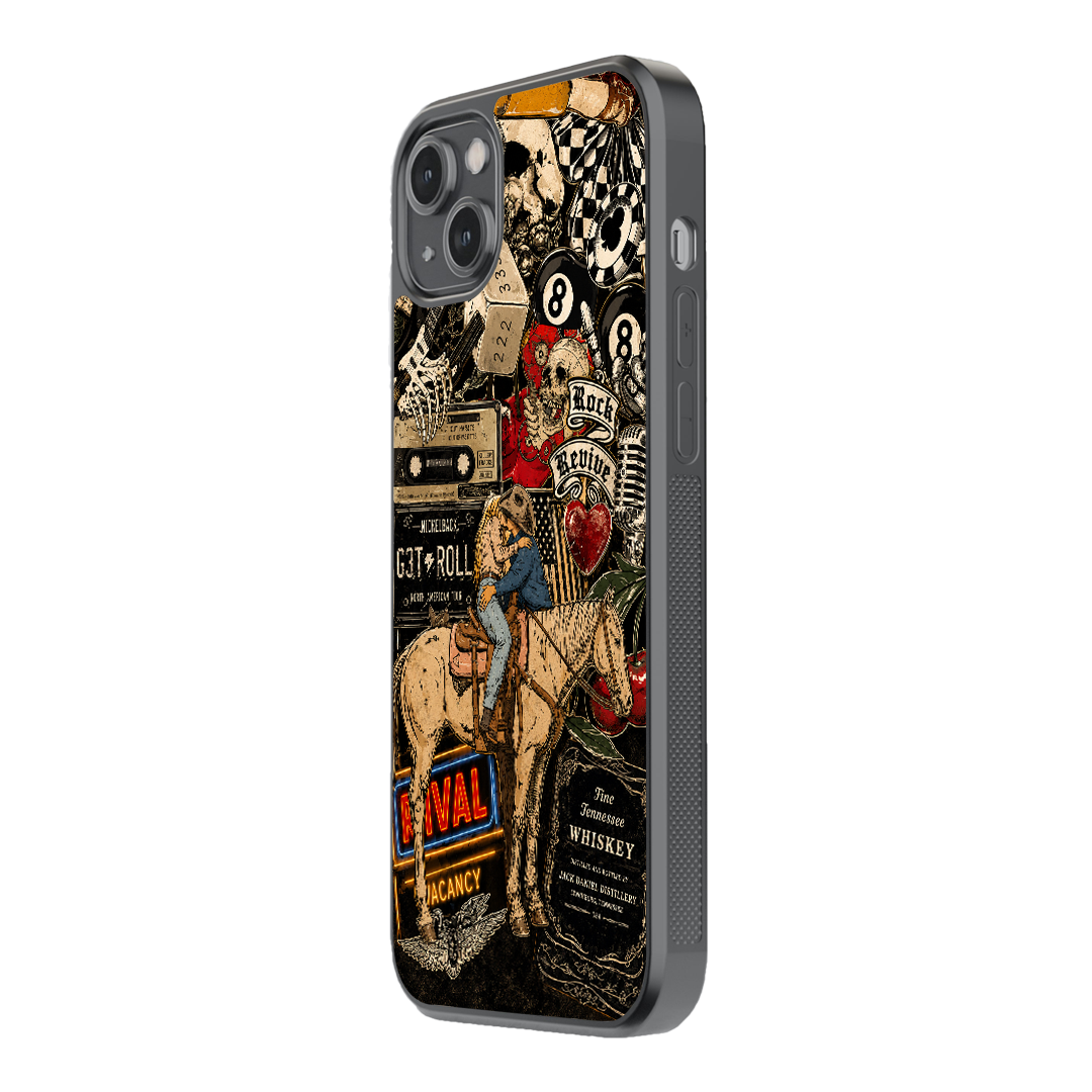 Outlaw Collage Premium Glass Phone Case