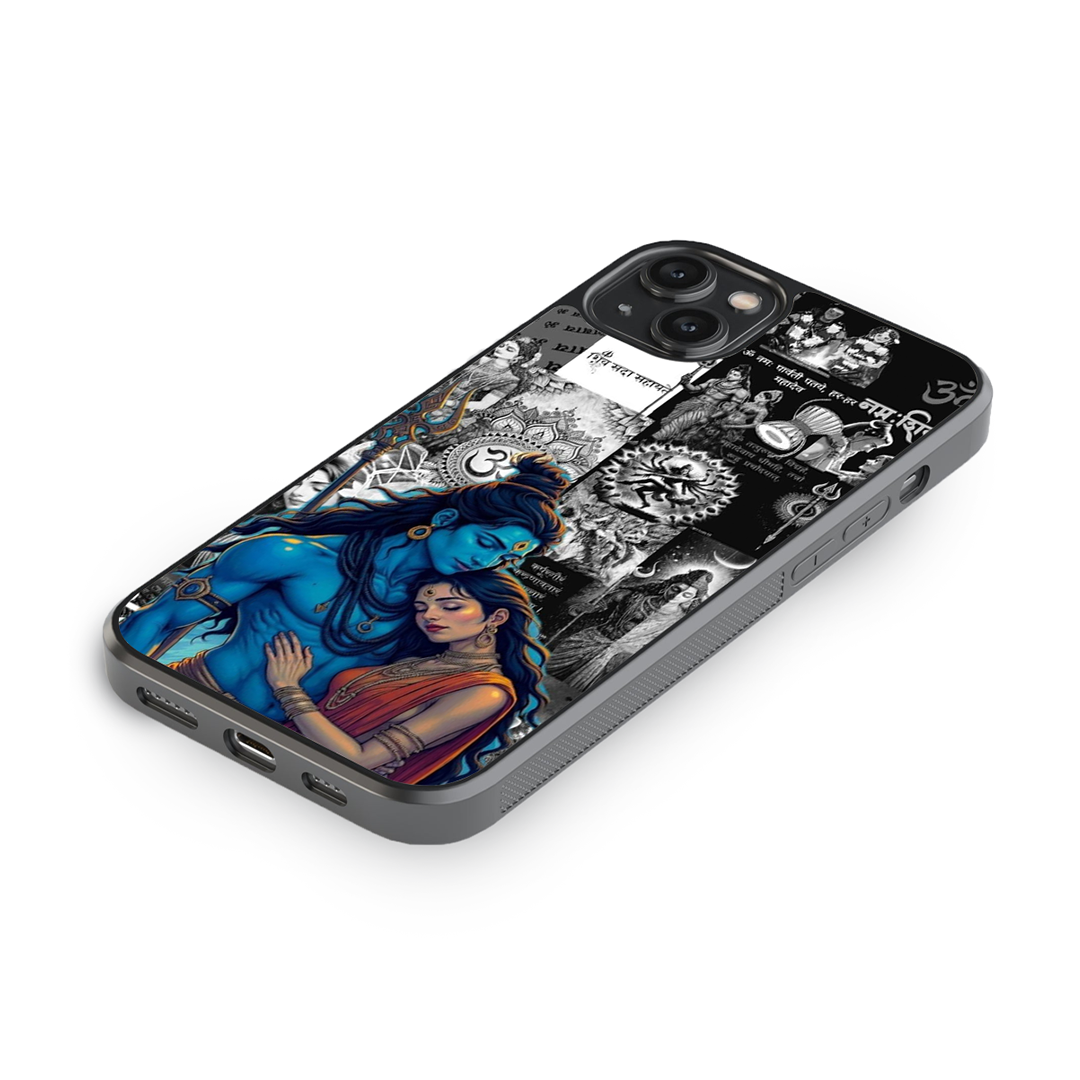 Shiv Shakti Divine Love  Premium Glass Case