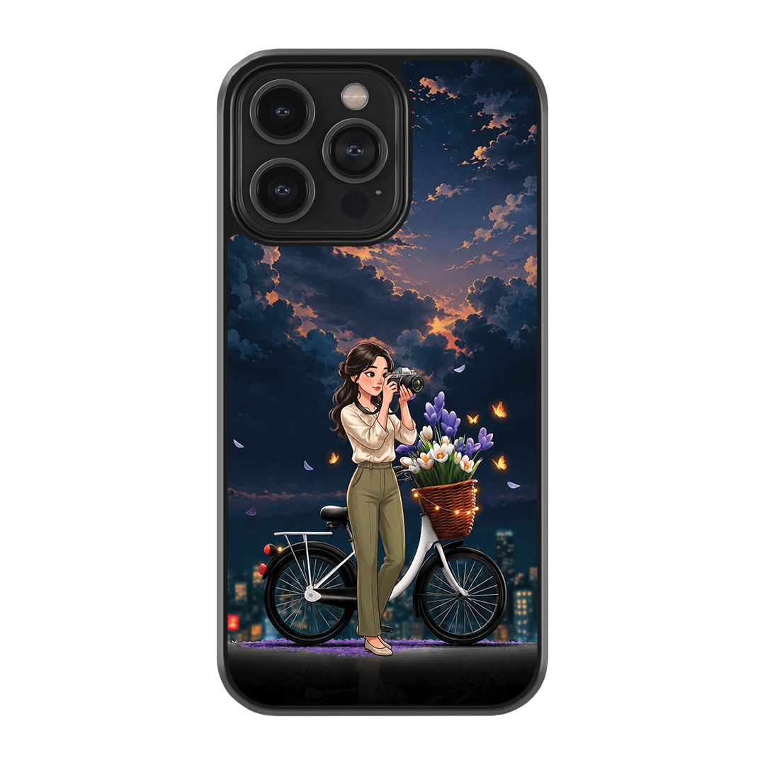 Twilight Bloom Premium Glass Phone Case
