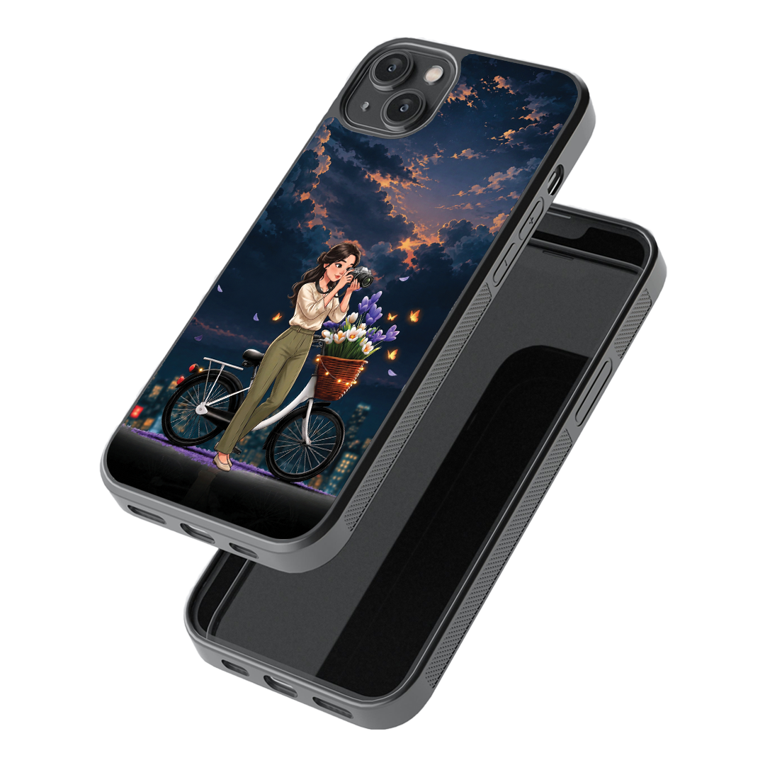 Twilight Bloom Premium Glass Phone Case