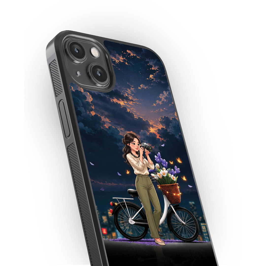 Twilight Bloom Premium Glass Phone Case
