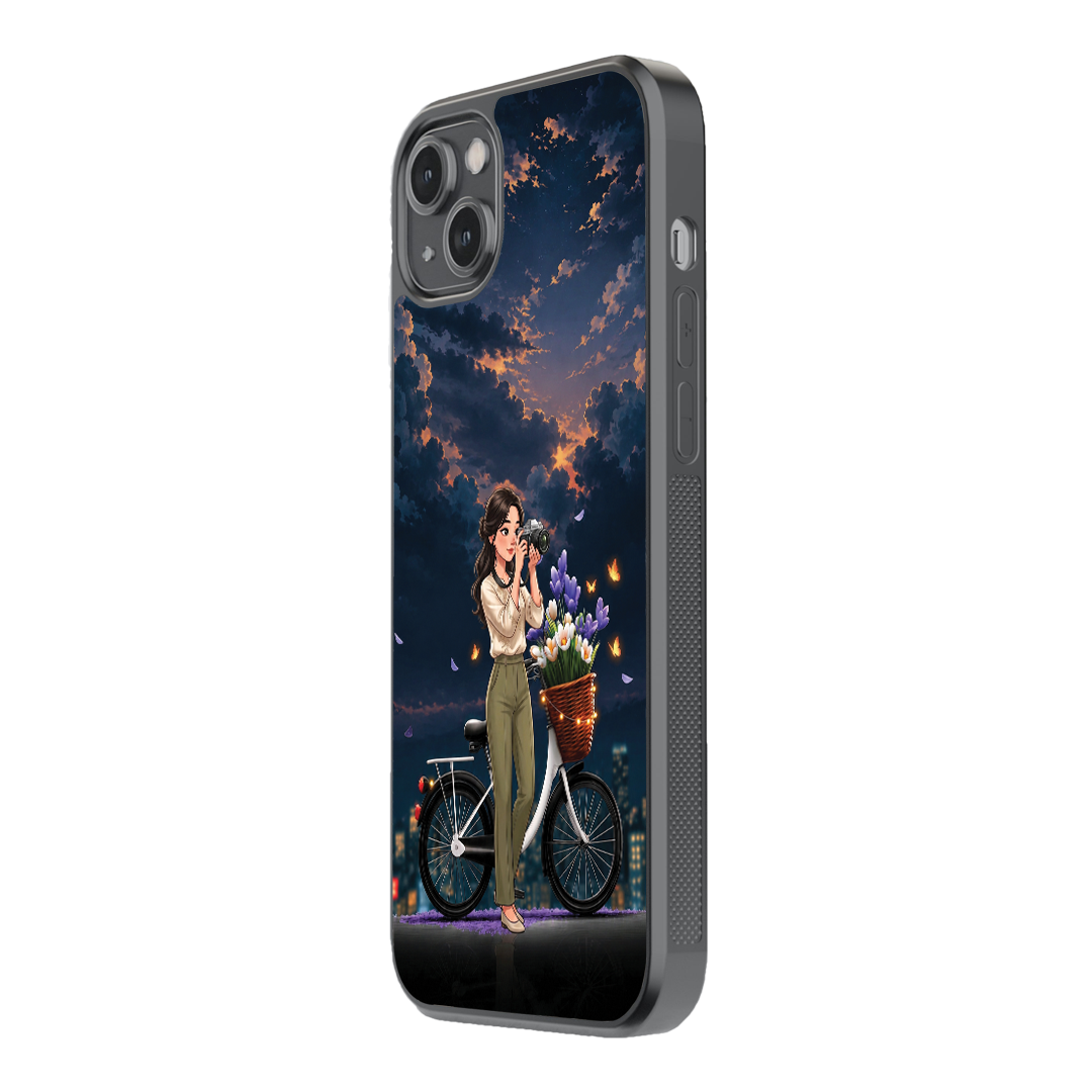 Twilight Bloom Premium Glass Phone Case