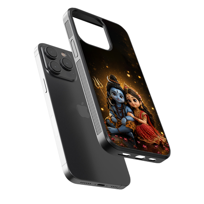 Little Mahadev & Parvati  Premium Glass Case
