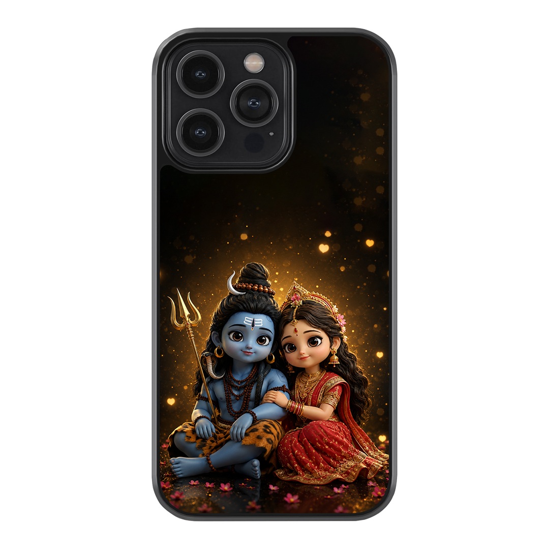 Little Mahadev & Parvati  Premium Glass Case