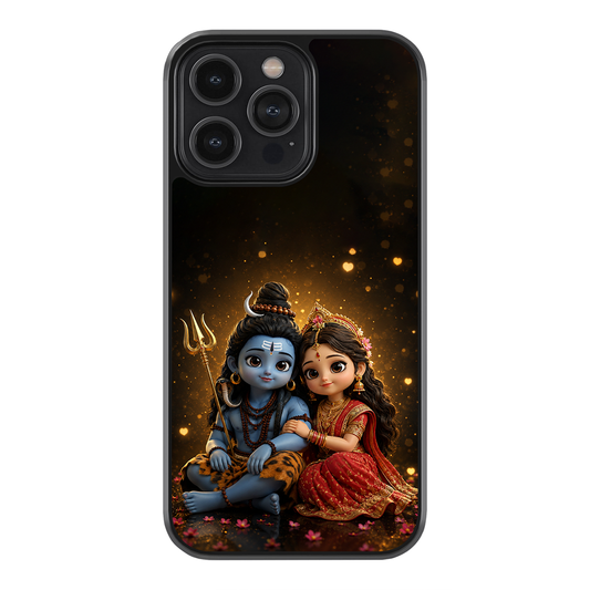Little Mahadev & Parvati  Premium Glass Case
