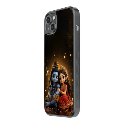 Little Mahadev & Parvati  Premium Glass Case