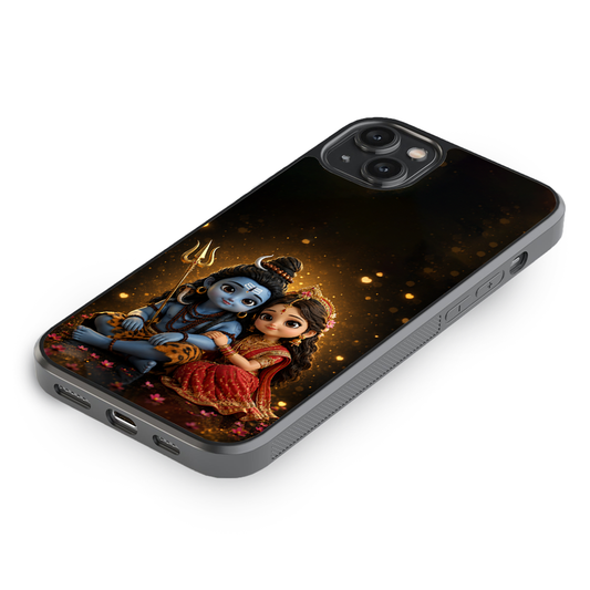 Little Mahadev & Parvati  Premium Glass Case