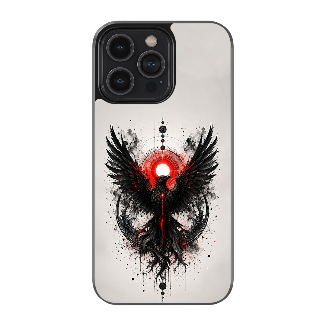 Black Phoenix Aura Glass Phone Case