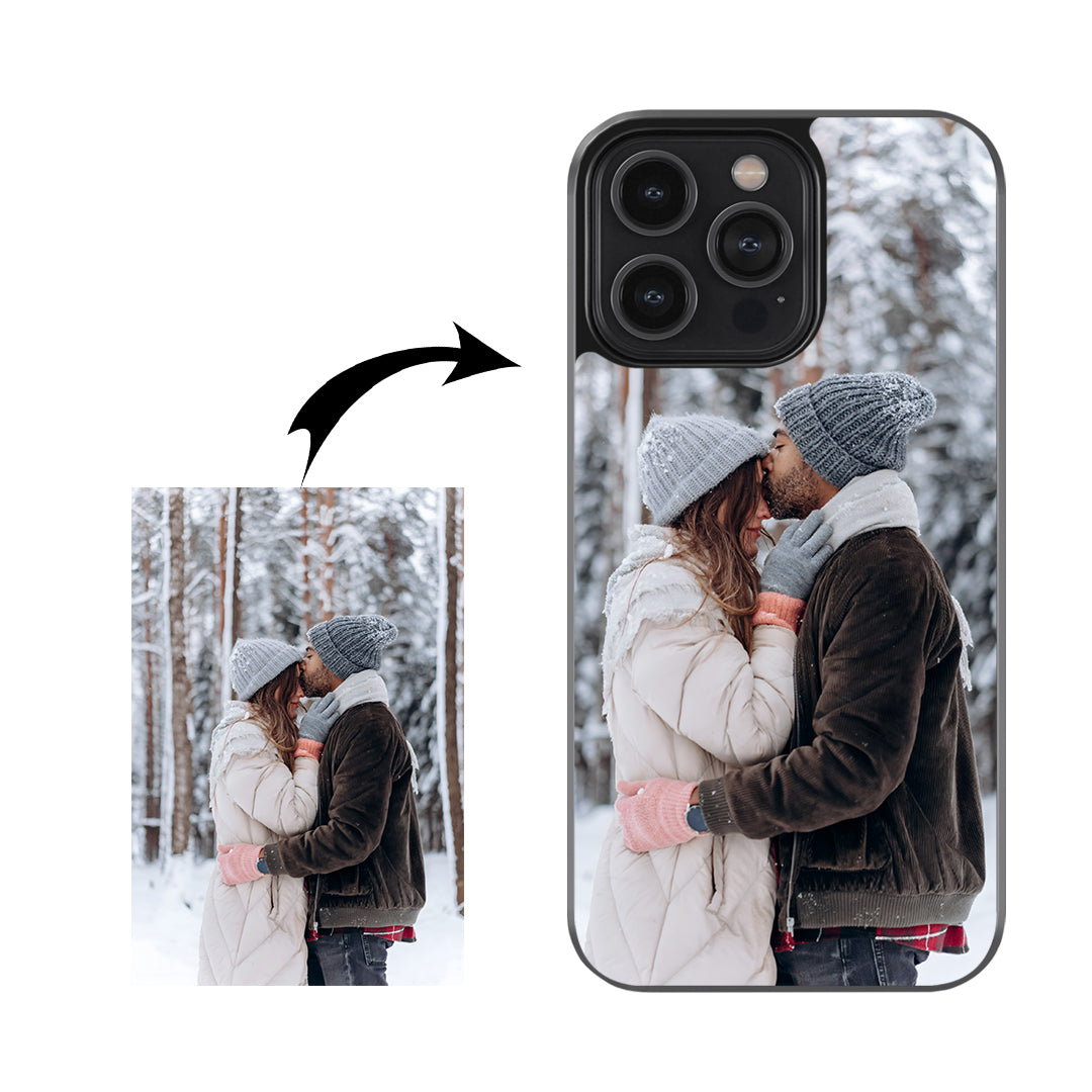 Custom Photo Glass Phone Case for Couples | Personalized Picture Case