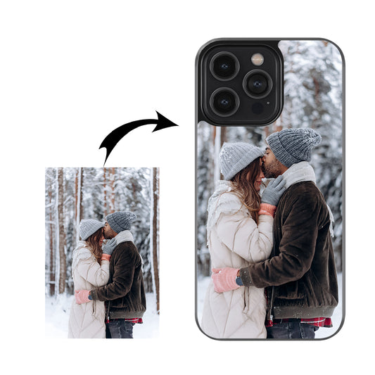 Custom Photo Glass Phone Case for Couples | Personalized Picture Case