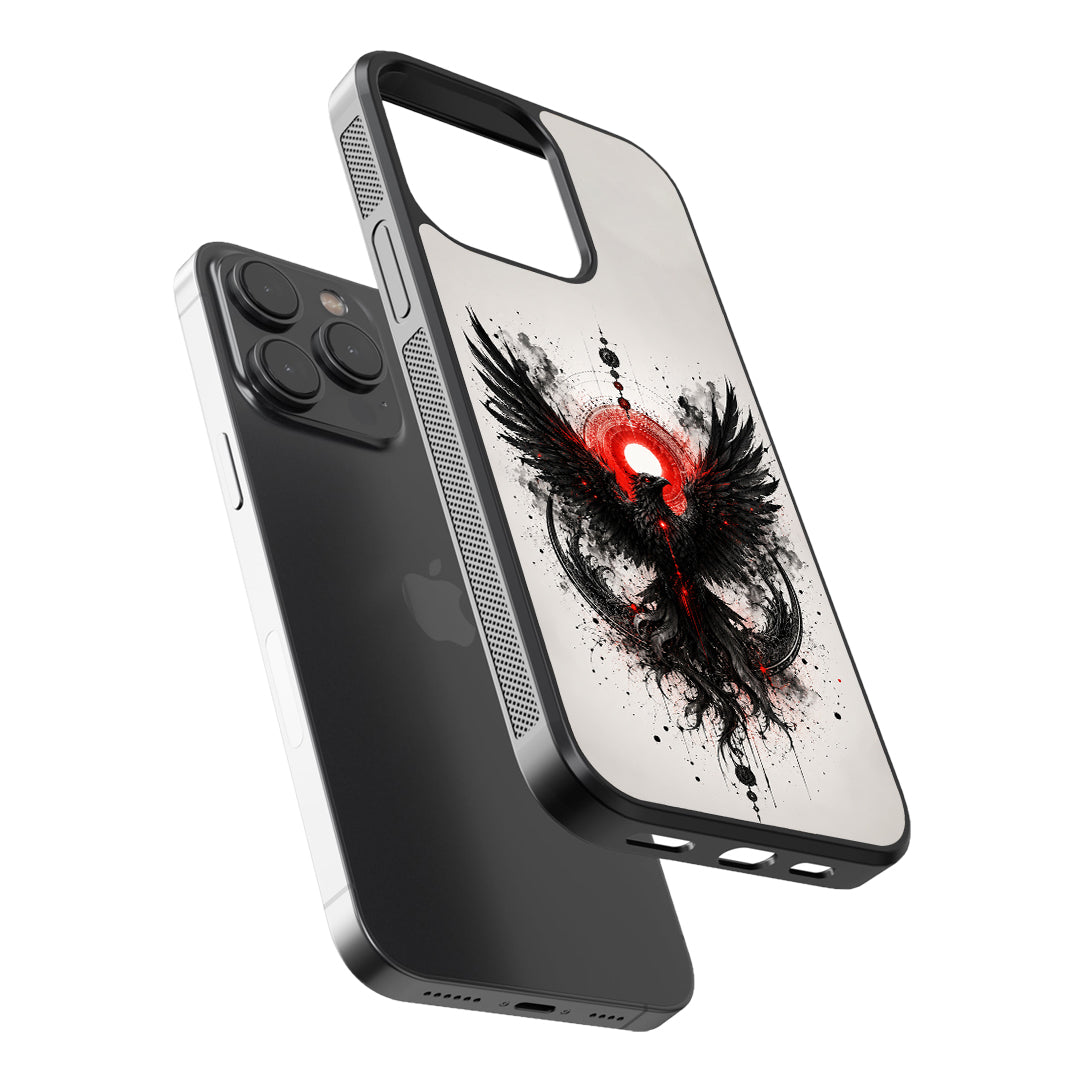 Black Phoenix Aura Glass Phone Case