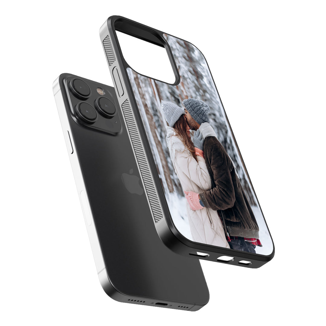 Custom Photo Glass Phone Case for Couples | Personalized Picture Case