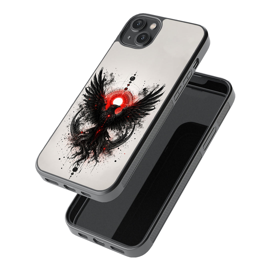 Black Phoenix Aura Glass Phone Case