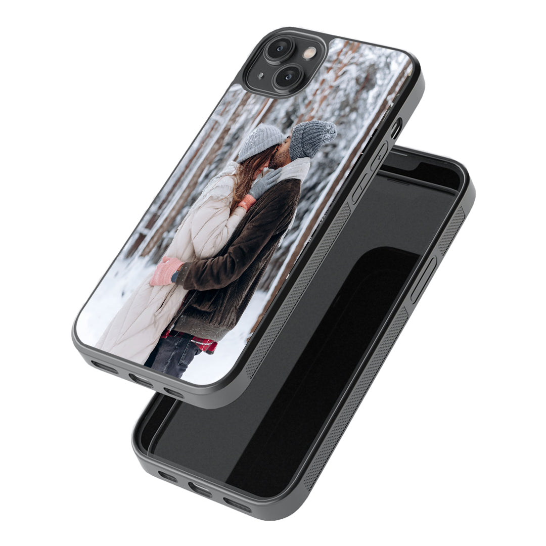 Custom Photo Glass Phone Case for Couples | Personalized Picture Case