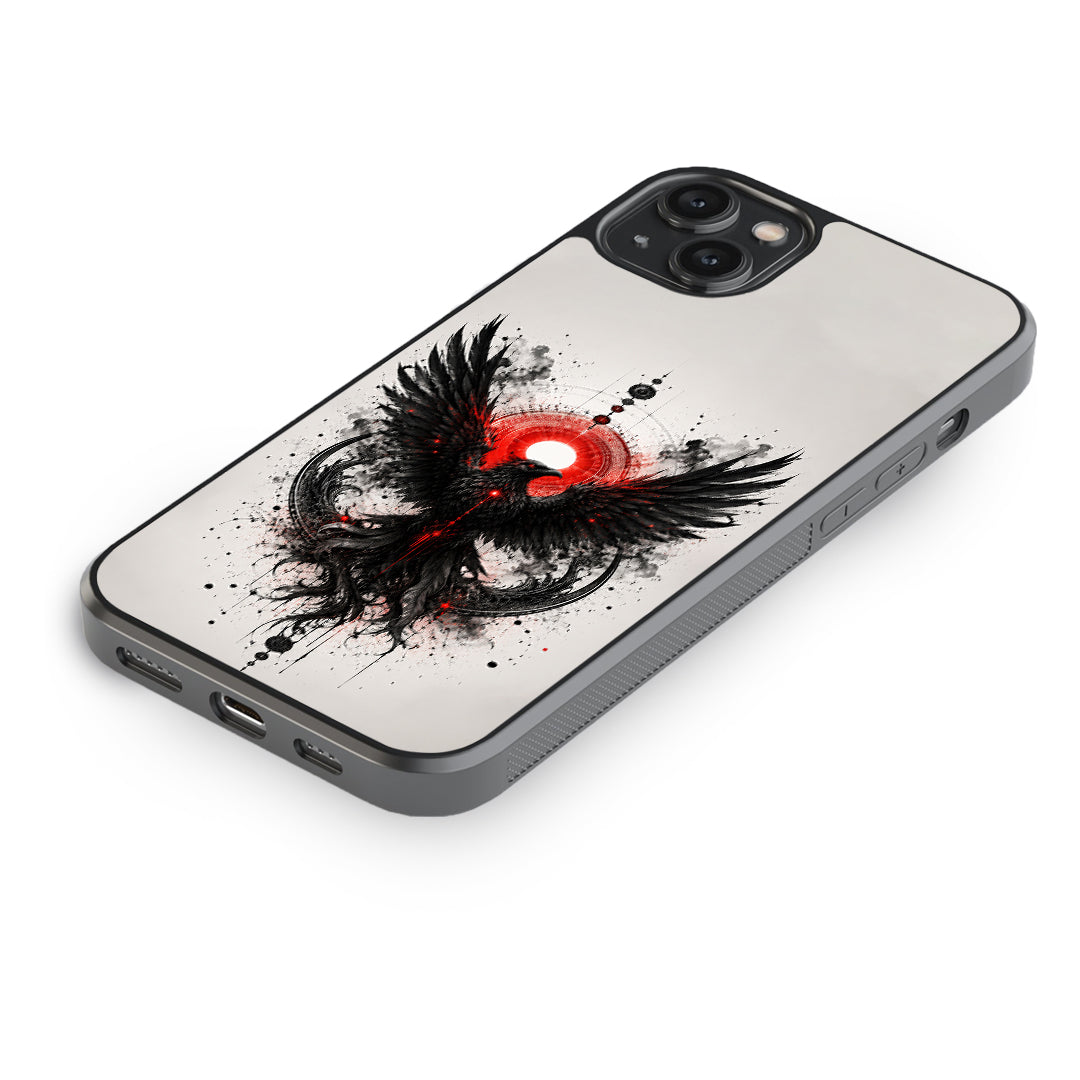 Black Phoenix Aura Glass Phone Case