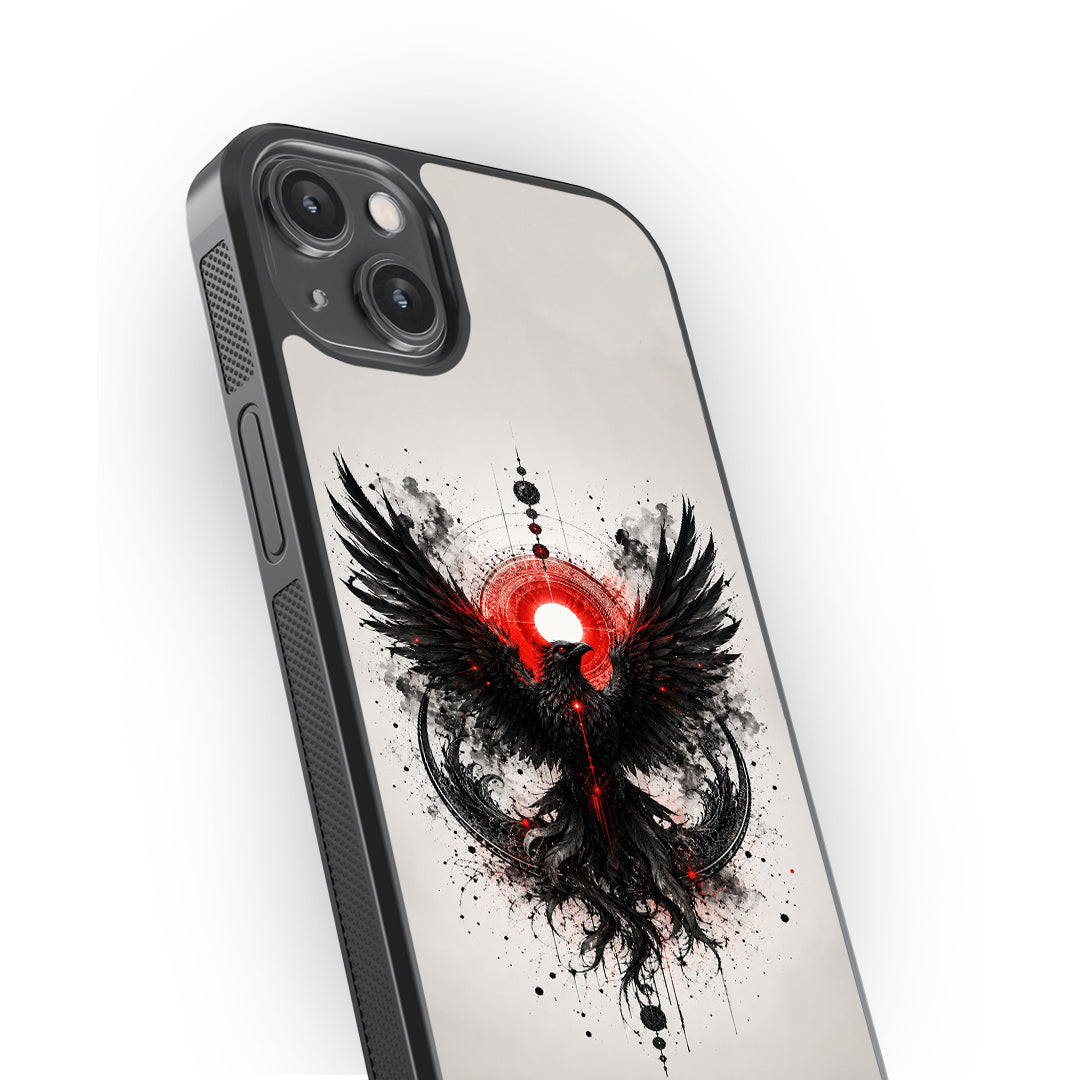 Black Phoenix Aura Glass Phone Case
