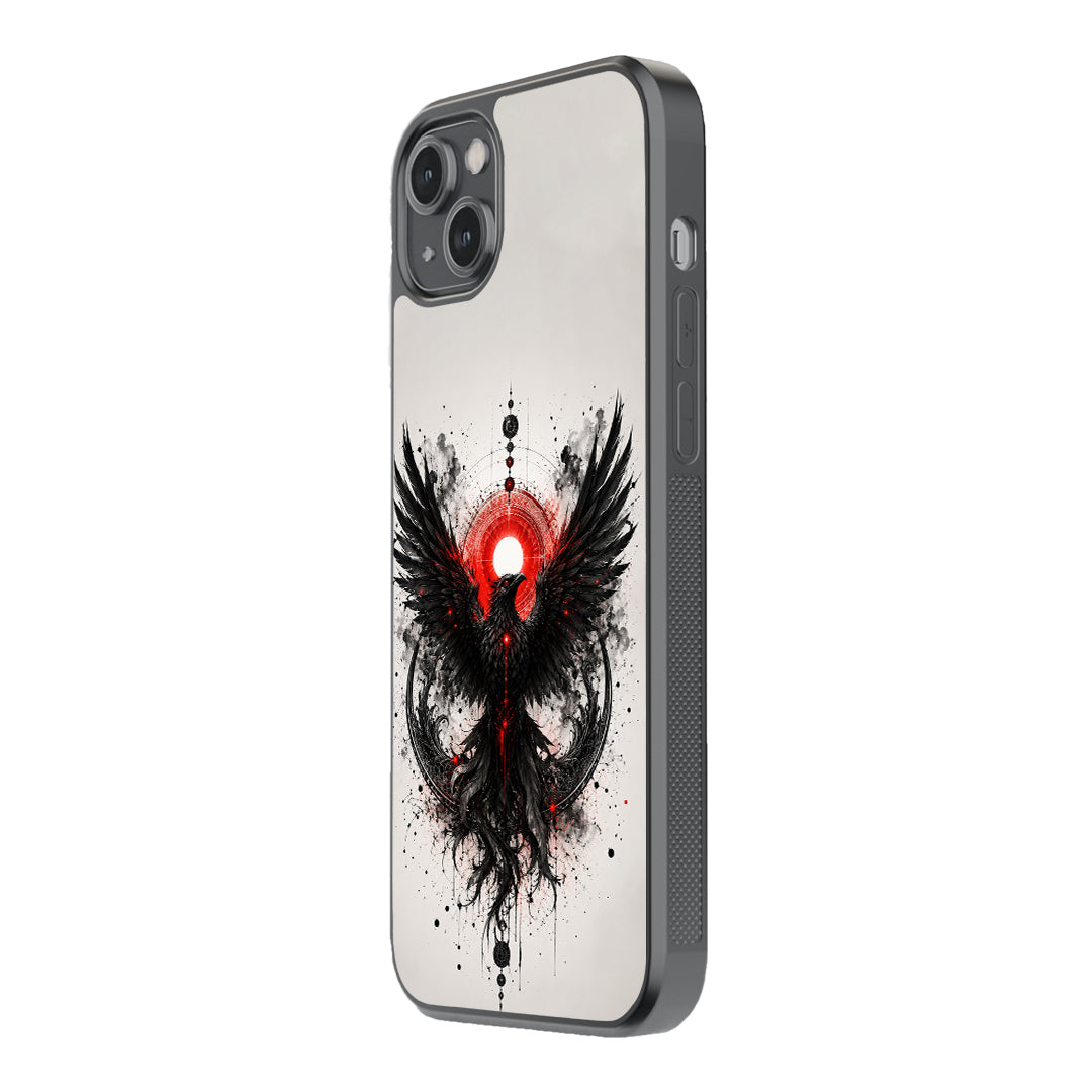 Black Phoenix Aura Glass Phone Case