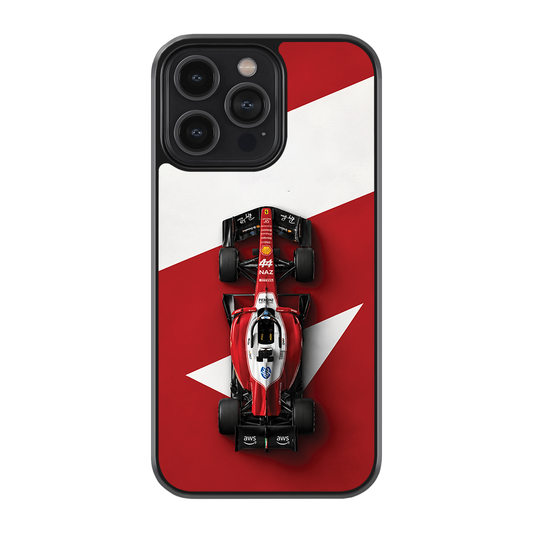 Formula Racing Red & White Glass  Phone Case