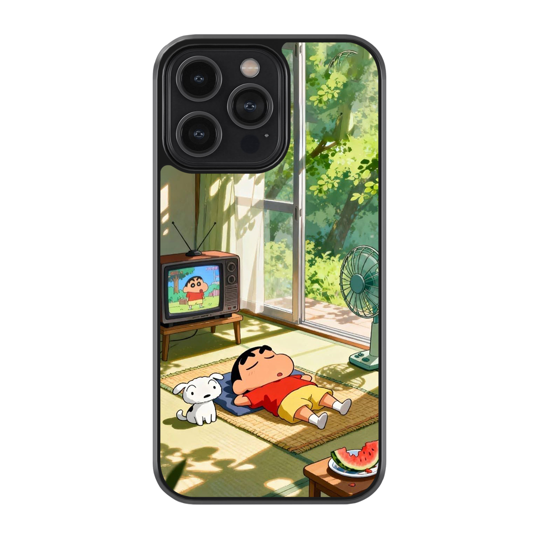 Lazy Day – Shinchan Summer Glass Phone Case