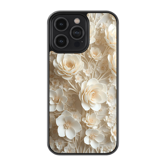 Ivory Bloom Floral Premium Glass Phone Case
