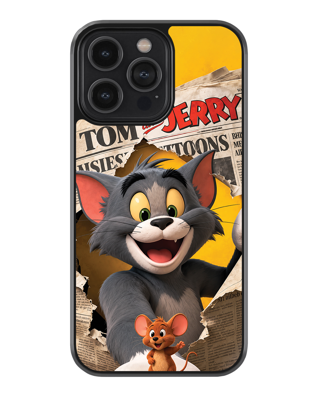 Tom & Jerry Vintage Newspaper Premium Glass Phone Case