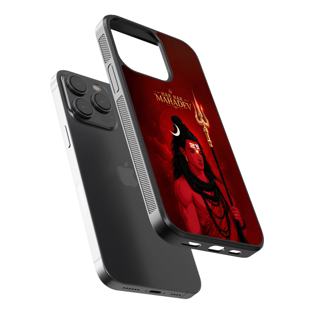 Lord Shiva Divine Aura Glass Phone Case