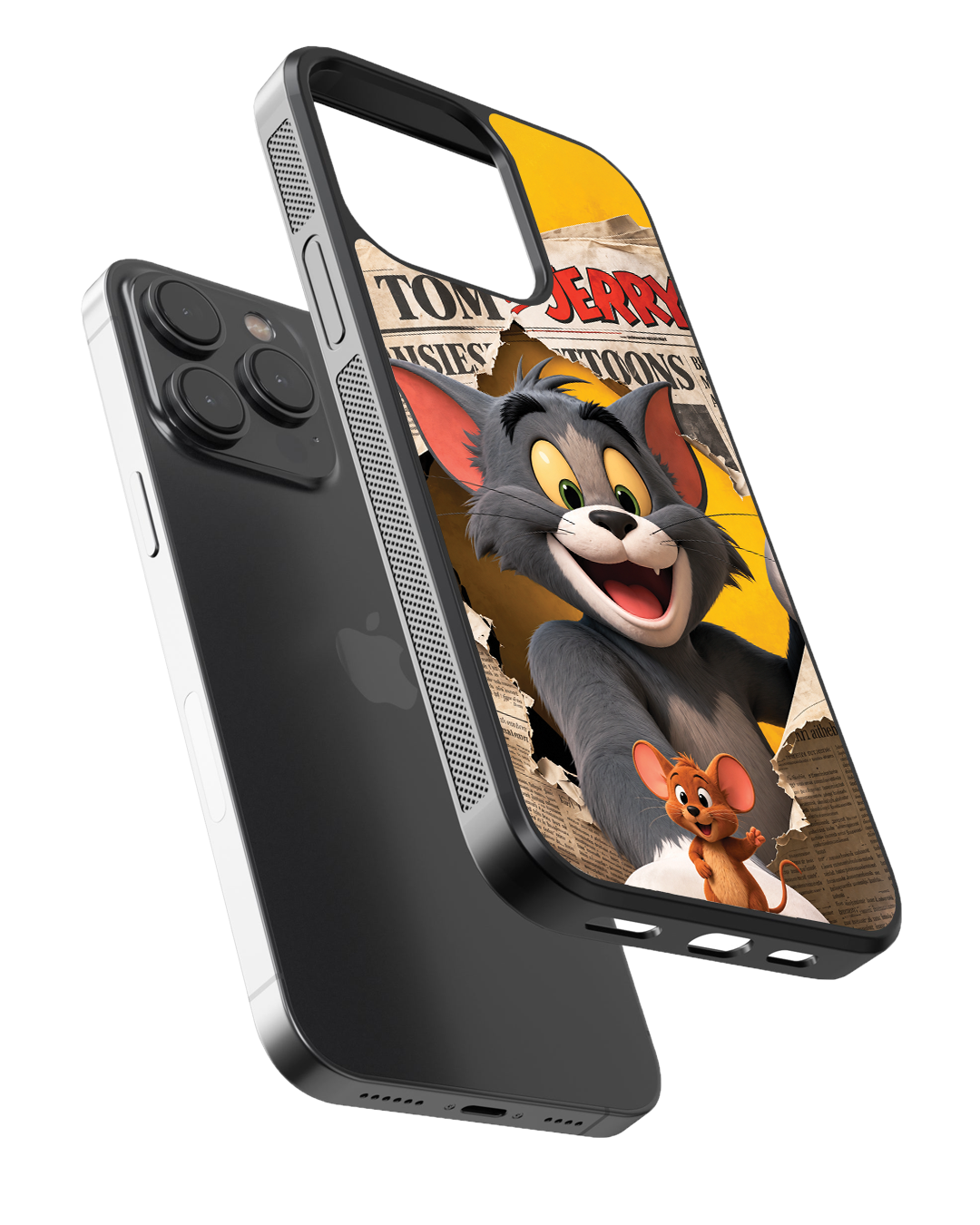 Tom & Jerry Vintage Newspaper Premium Glass Phone Case