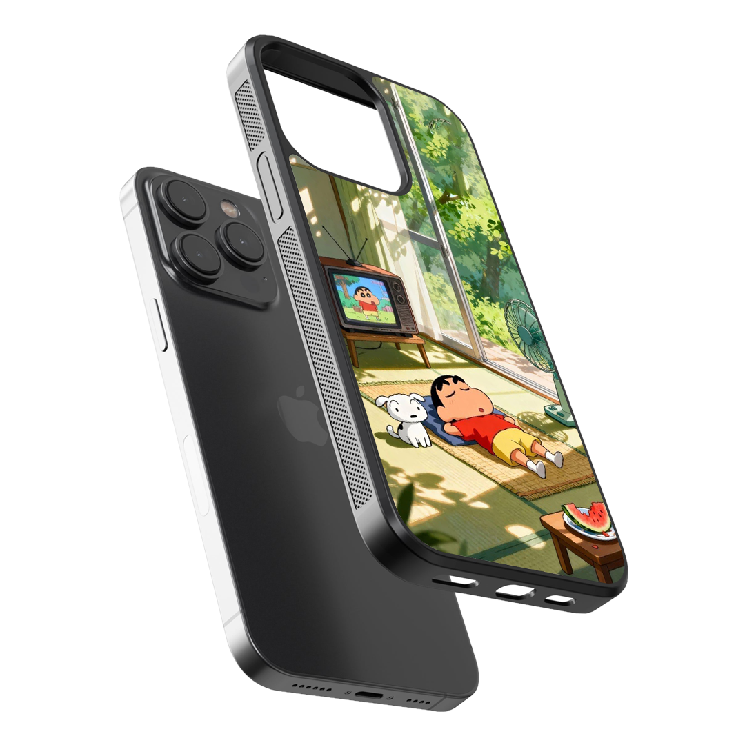 Lazy Day – Shinchan Summer Glass Phone Case
