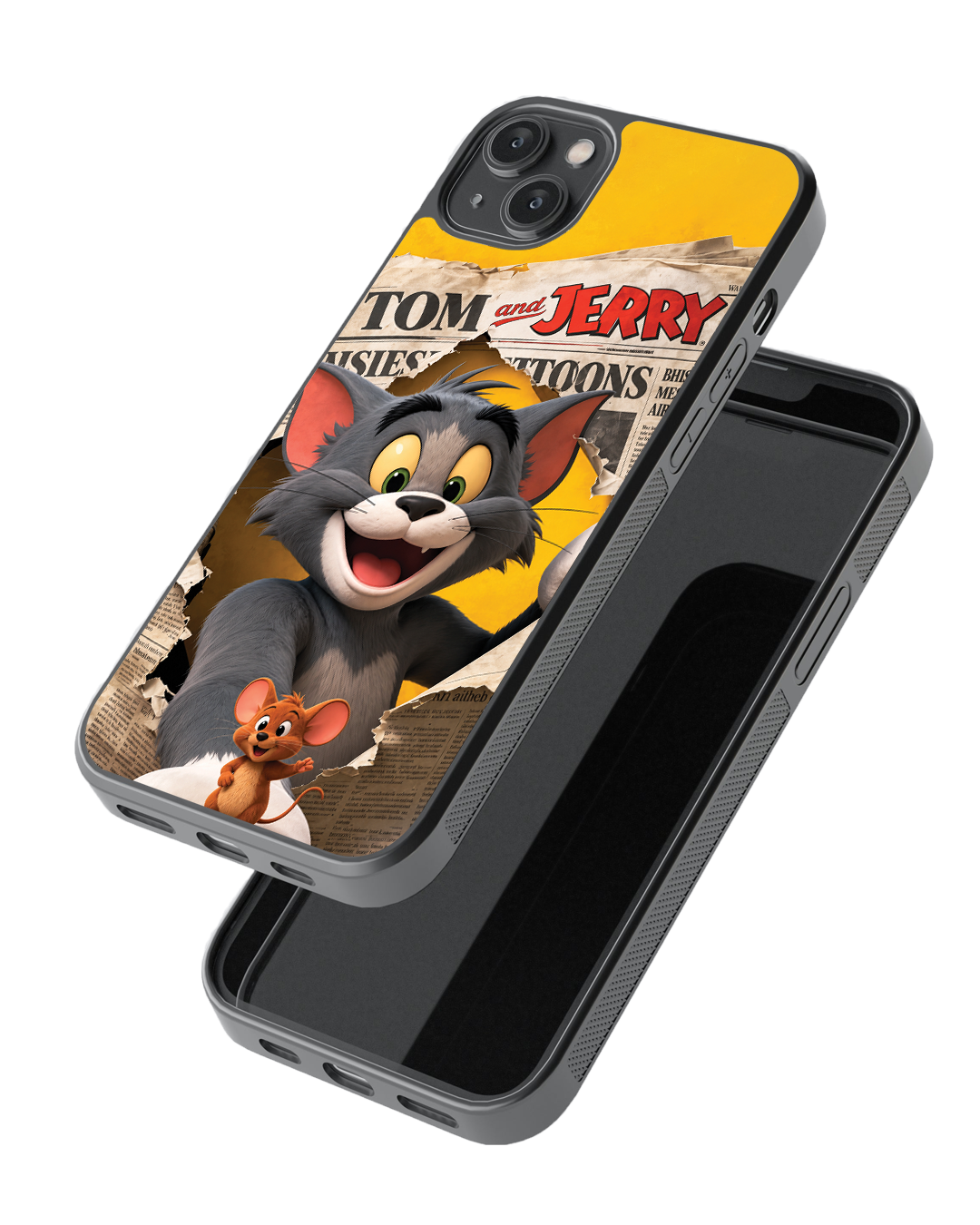 Tom & Jerry Vintage Newspaper Premium Glass Phone Case