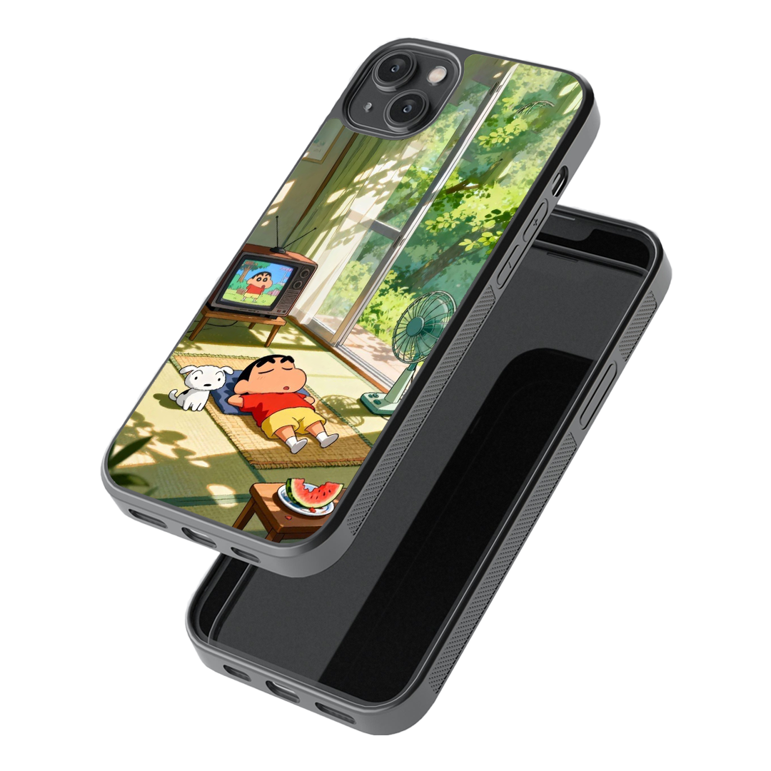 Lazy Day – Shinchan Summer Glass Phone Case