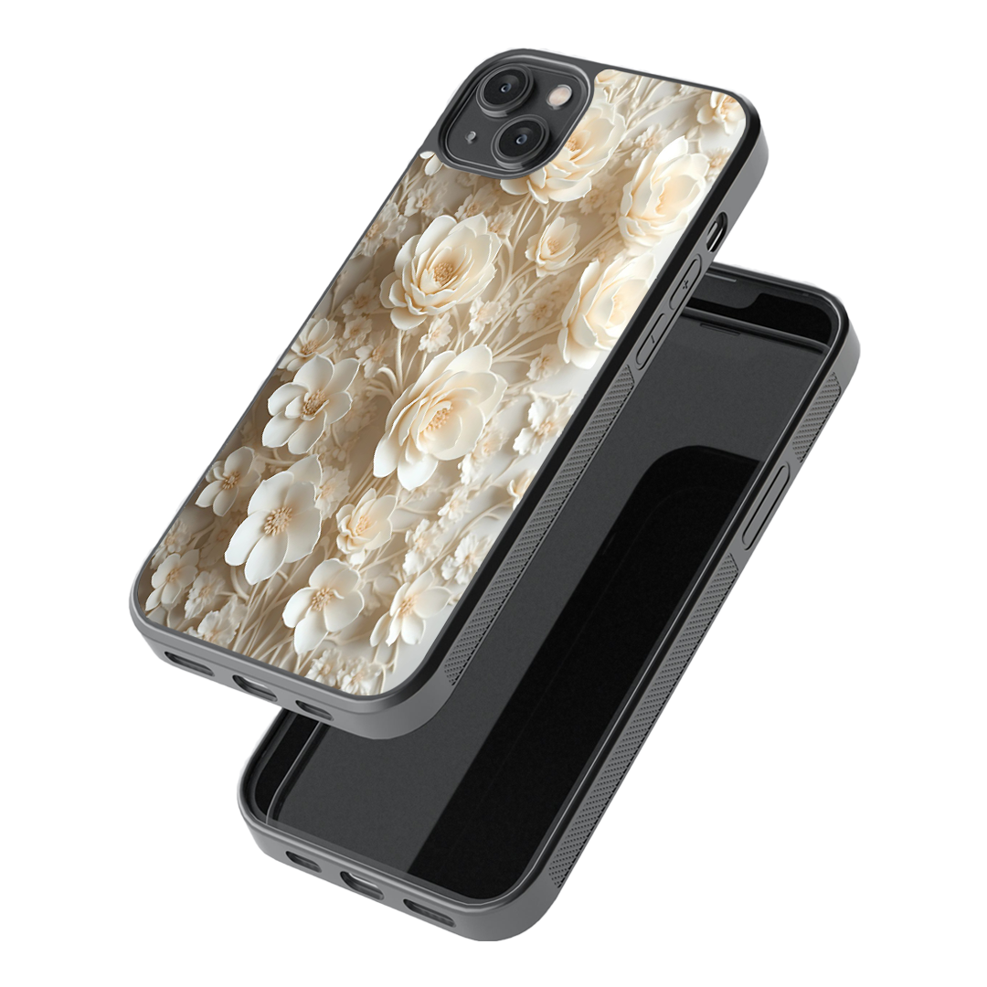 Ivory Bloom Floral Premium Glass Phone Case