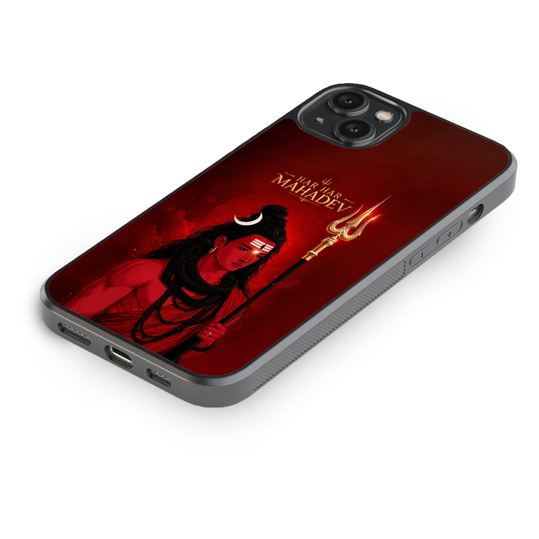 Lord Shiva Divine Aura Glass Phone Case