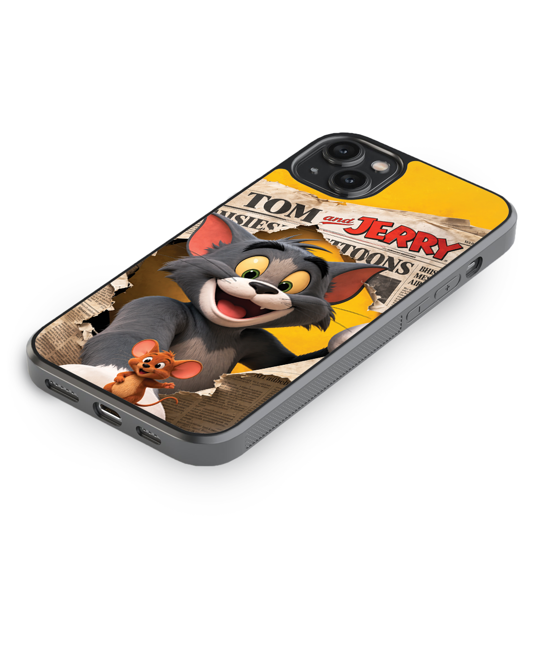 Tom & Jerry Vintage Newspaper Premium Glass Phone Case