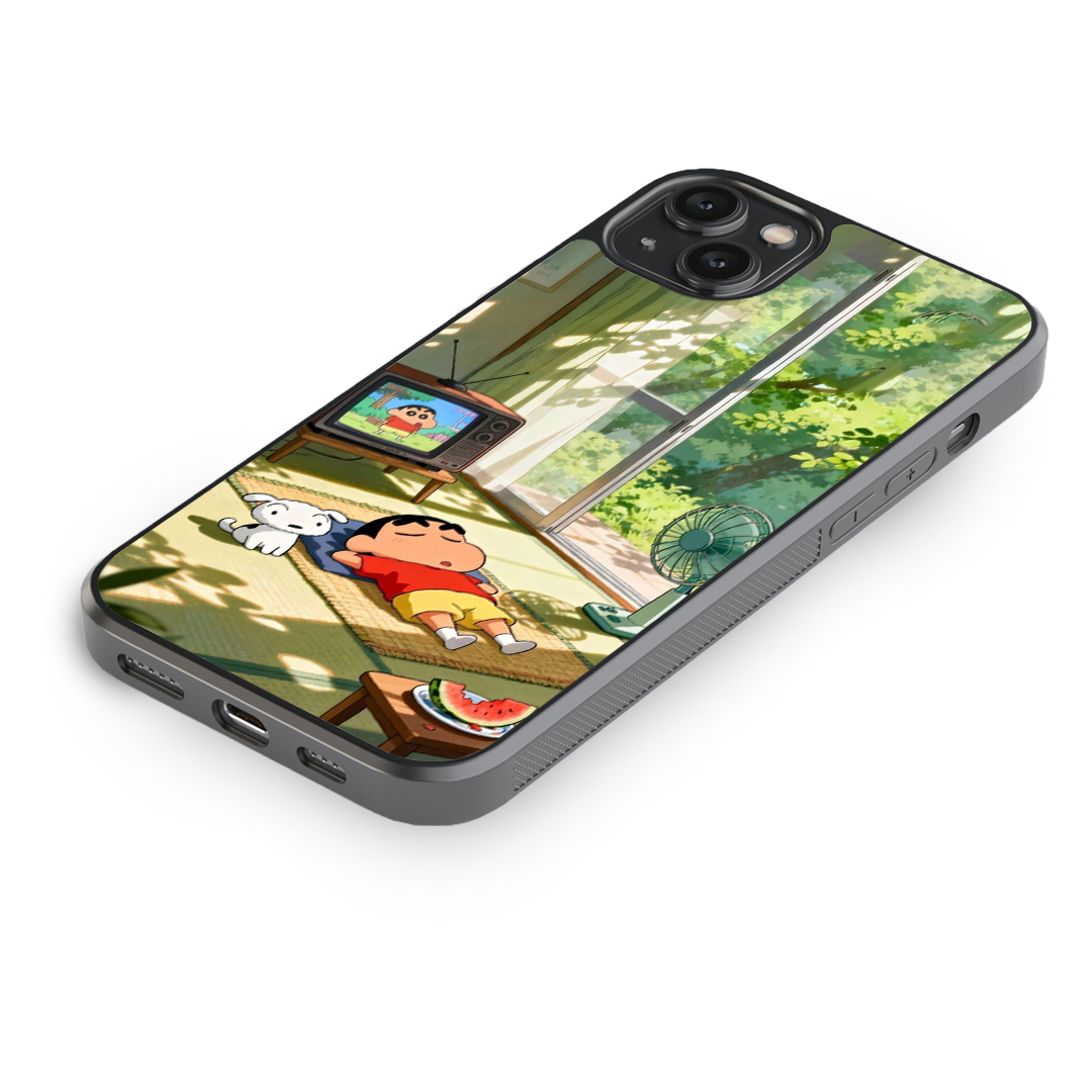 Lazy Day – Shinchan Summer Glass Phone Case