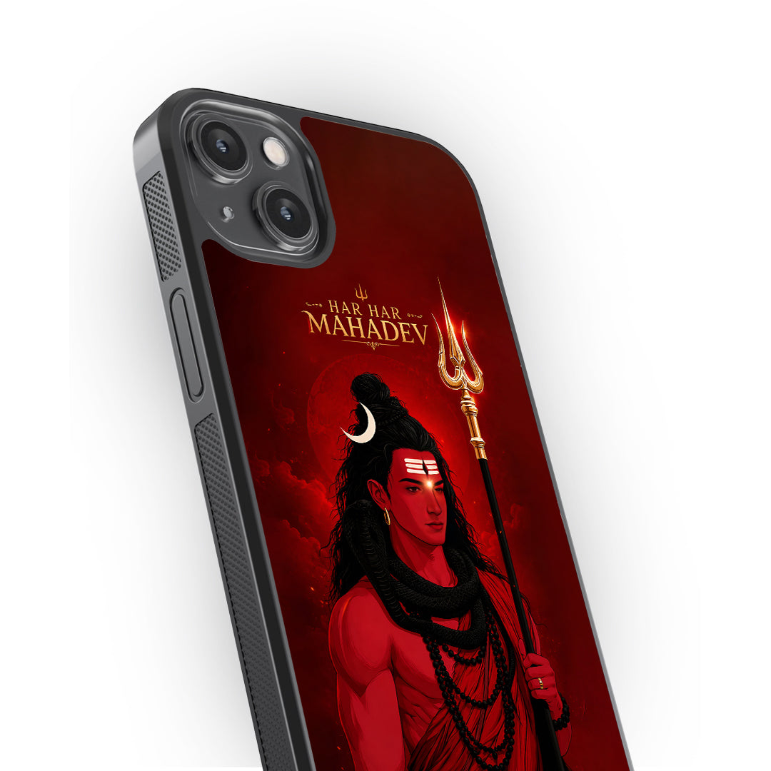 Lord Shiva Divine Aura Glass Phone Case