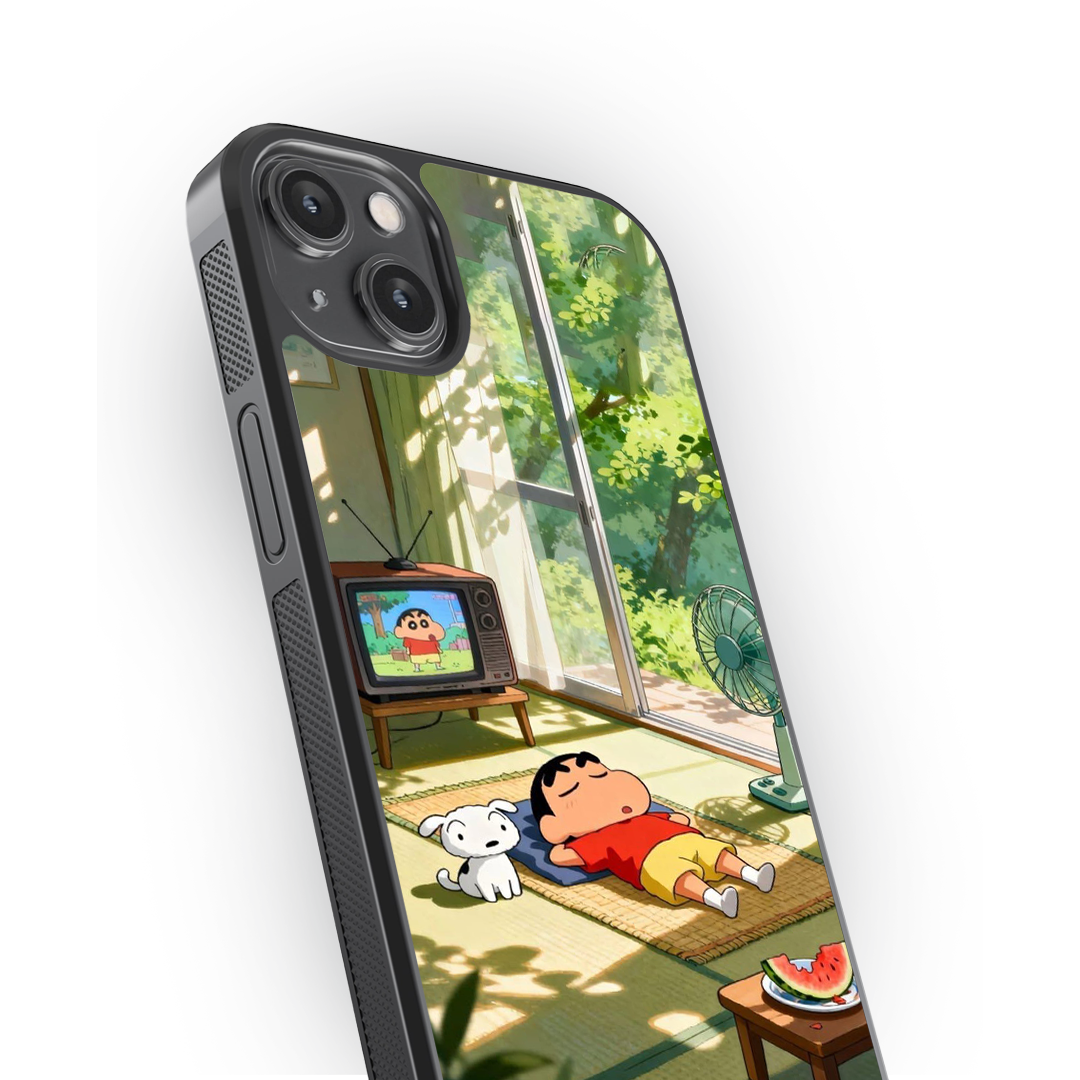 Lazy Day – Shinchan Summer Glass Phone Case