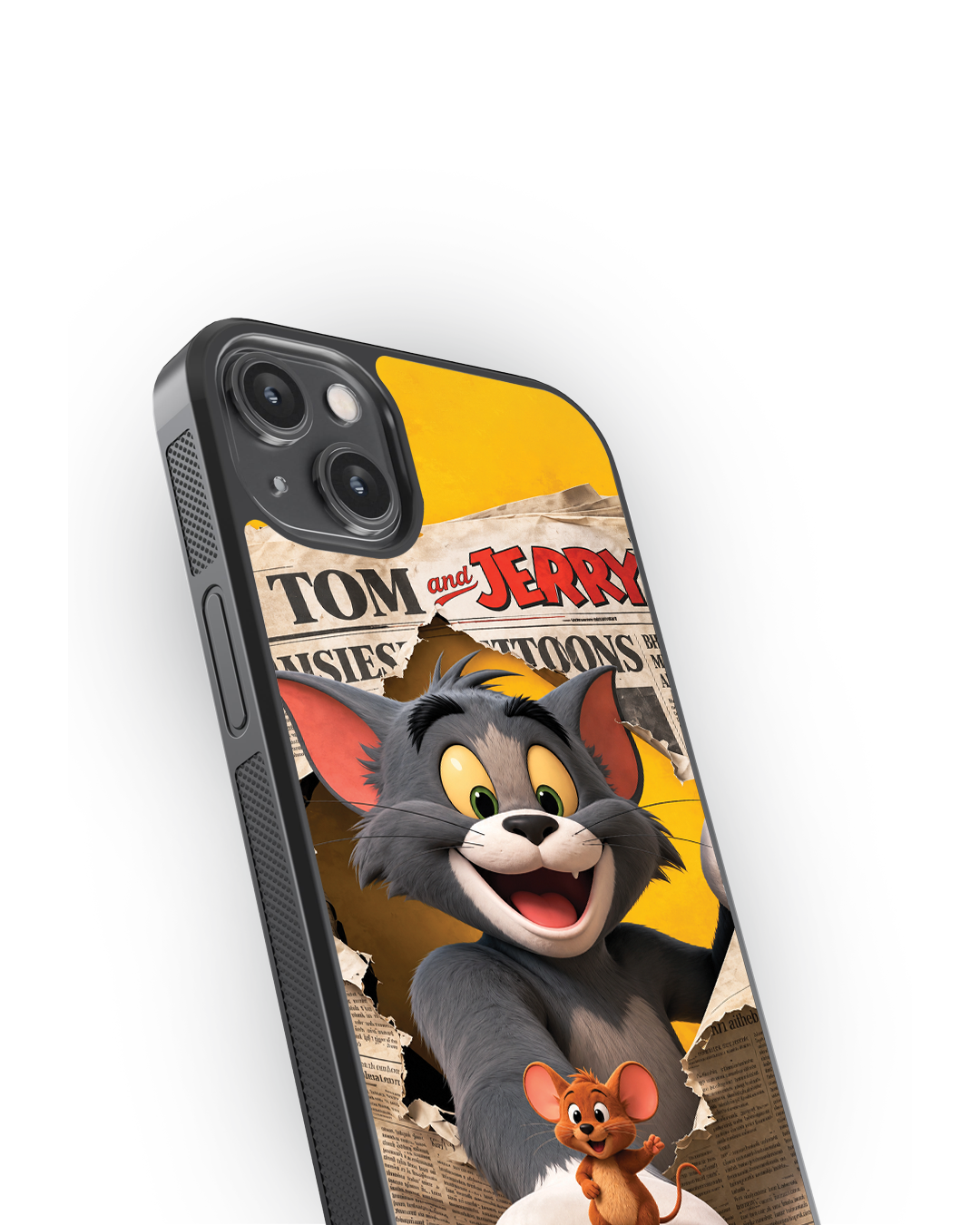 Tom & Jerry Vintage Newspaper Premium Glass Phone Case
