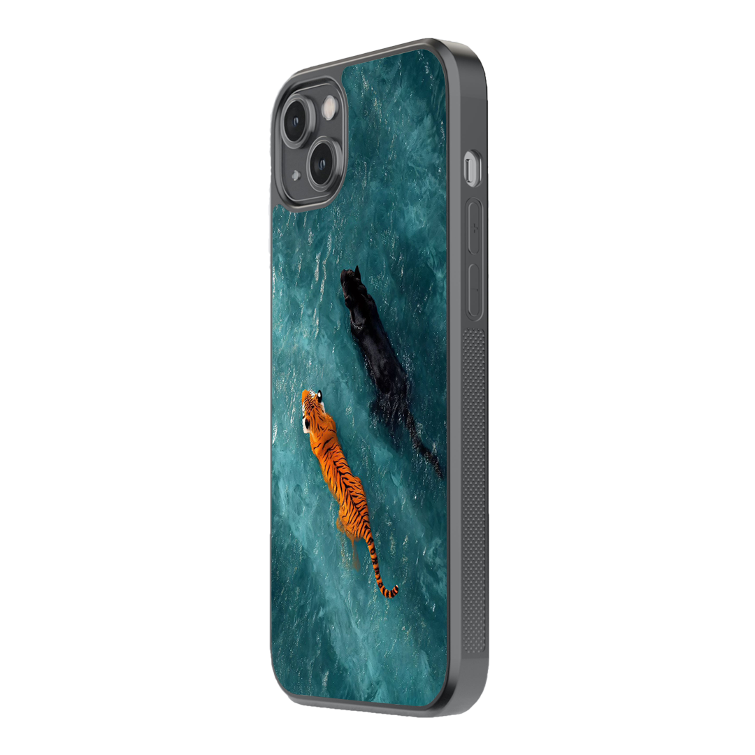 Wild Duo – Tiger & Panther Glass Phone Case