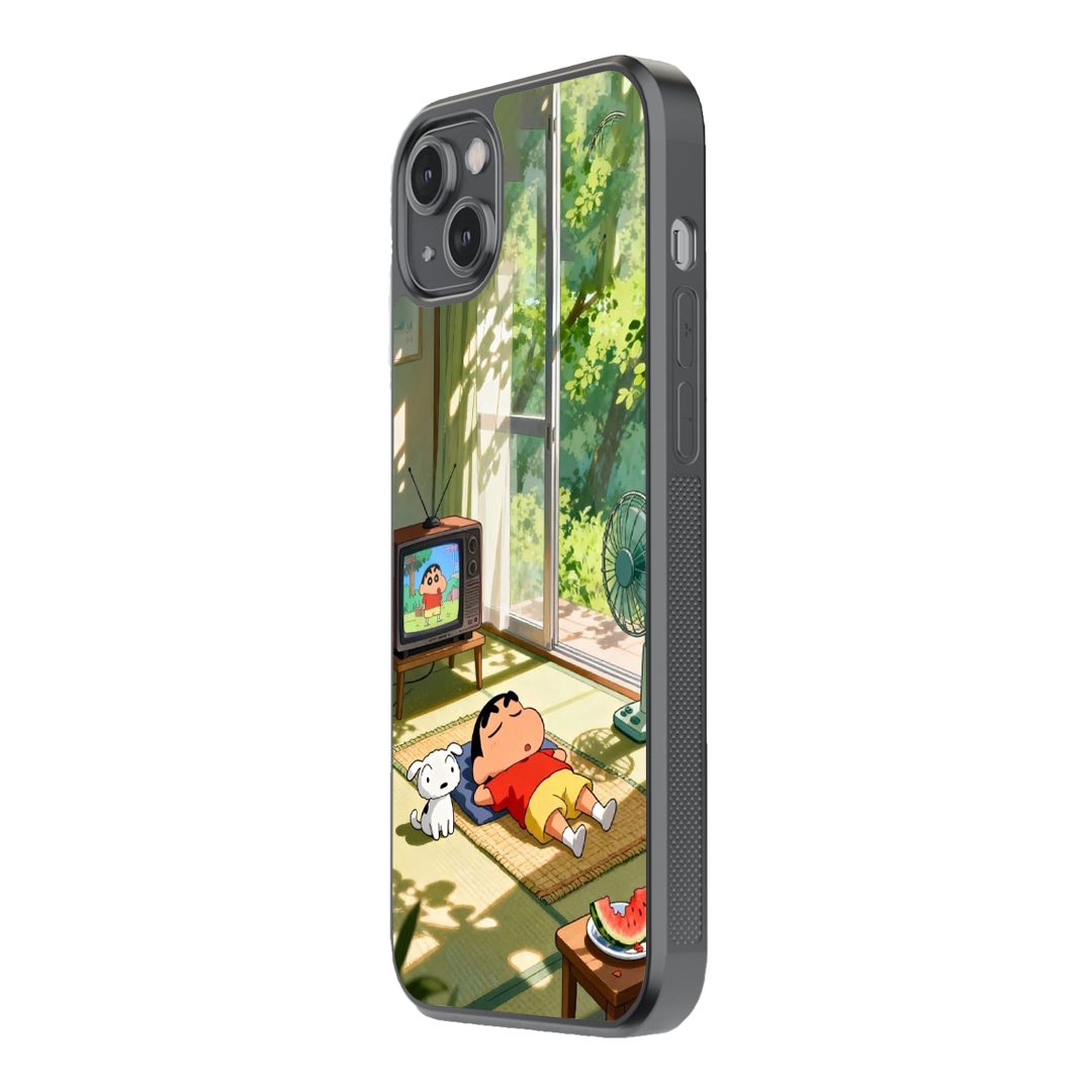 Lazy Day – Shinchan Summer Glass Phone Case