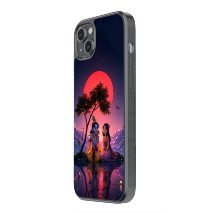 Moonlit Radha Krishna Premium Glass Case