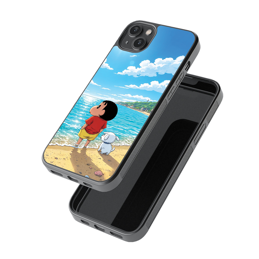 Shinchan & Shiro Ocean Dreams Premium Glass Case