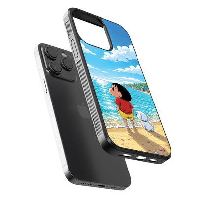Shinchan & Shiro Ocean Dreams Premium Glass Case